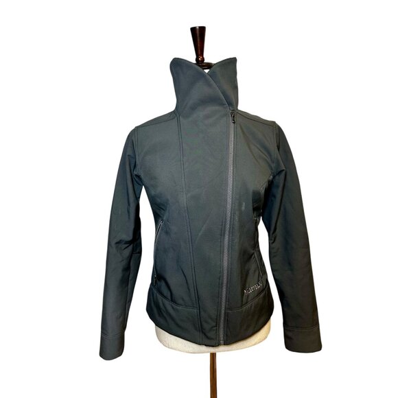 Marmot Softshell Jacket XS Gray Fleece Lined Zip Front Outdoor Hiking Activewear - Picture 5 of 10